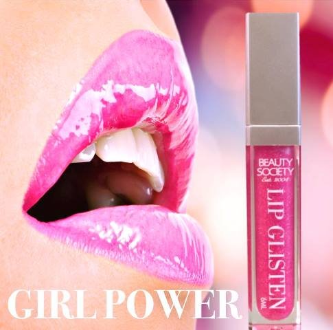 Beauty Society Lip Glisten - Girl Power gorgeous tube with LED applicator and mirror
