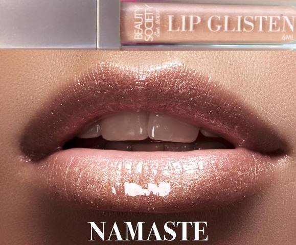 Beauty Society Lip Glisten - Namaste gorgeous tube with LED applicator and mirror