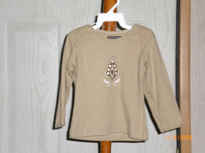 TAN LONG SLEEVE SHIRT FLOWERS BY ZOE
