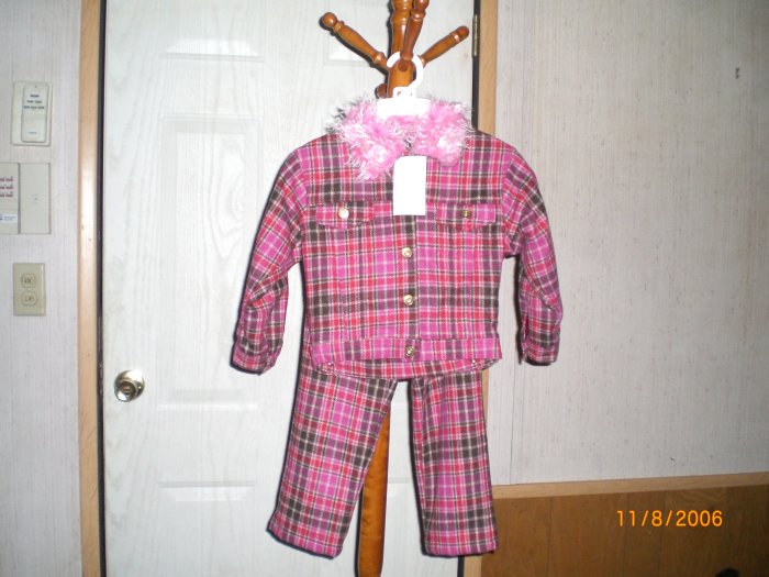 2 PEICE CHECKERED OUTFIT FLOWERS BY ZOE