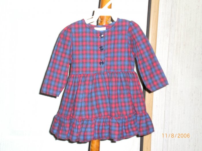 AFTER THE STORY RED AND BLUE CHECKED DRESS