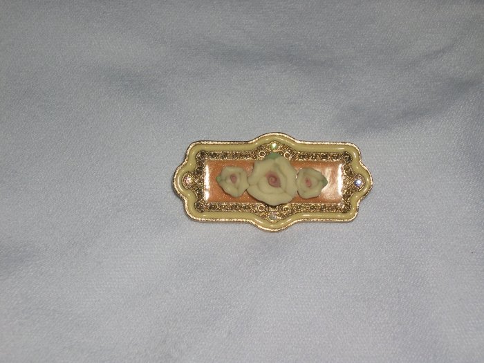 White Rose Cameo type Brooch