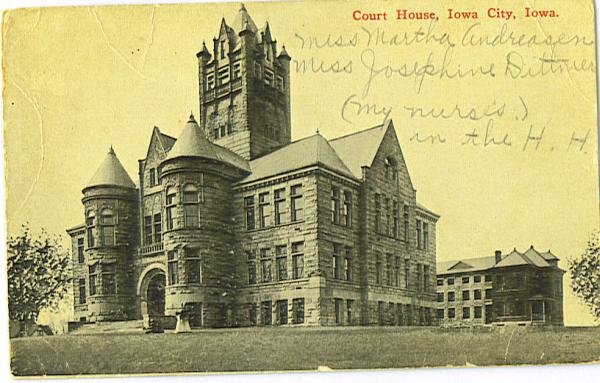 Vintage Used Iowa City Postcard