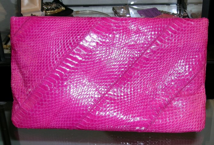 hot pink snakeskin purse