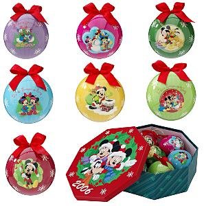 Disney Store Mickey & Friends 7-Pc.Decoupage Ornament Set NEW
