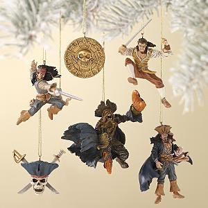 Disney Store Pirates of the Caribbean: Dead Man's Chest 6-Pc Storybook Ornament Set NEW