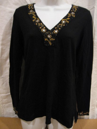 Brand New Women's black pullover from I.N.C., silk blend, size PM