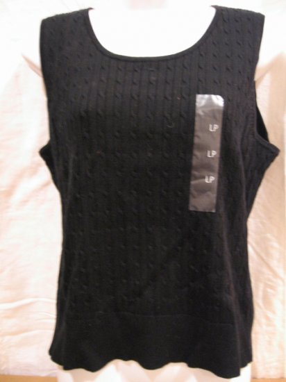 Brand New black casual essentials sleeveless Women's TOP from LIZ CLAIBORNE, size PL
