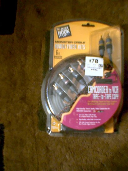 *NEW* Monster Cable Camcorder to VCR Tape-to-Tape Copy 6Ft