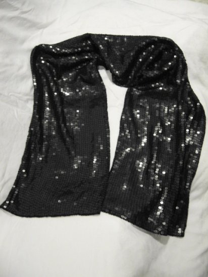 $135 NEW Black Blumarine Sequined Scarf - Shawl