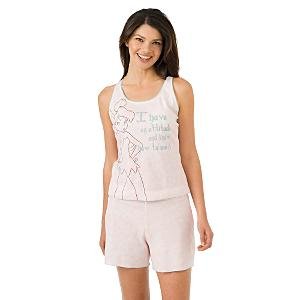New Womens Tinker Bell Loungewear Short Set by Disney Couture, size M - Free shipping