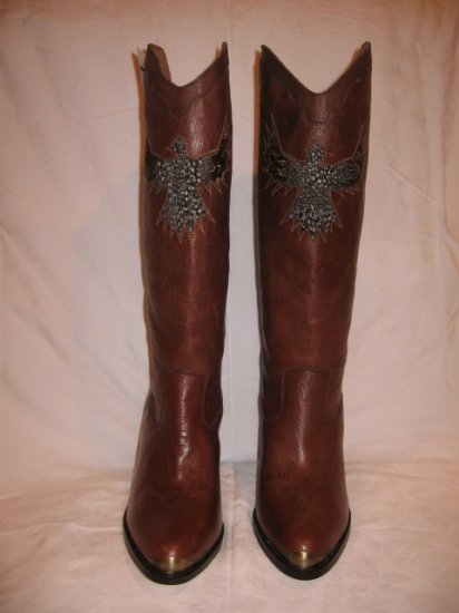 $225 Sam Edelman Brown Cowgirl Boots, Size 9M