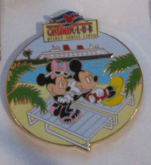 Disney Pins : DCL Disney Cruise Line Castaway Club with Mickey and Minnie Pin