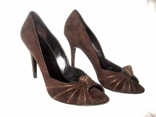 $560 New in Box Authentic GUCCI Women DRESS HEEL PUMPS Shoes SUEDE sz 9