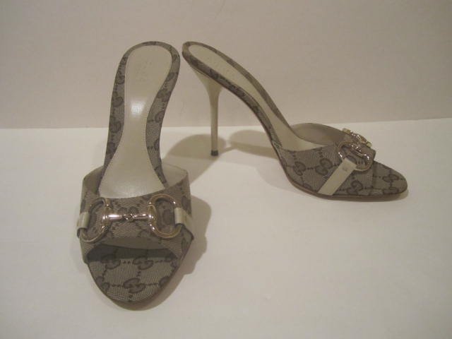 New in Box Authentic GUCCI SLIDES SHOES HEELS HOLLYWOOD size 8.5 8 1/2 - FREE SHIPPING