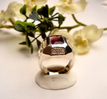 R0061 - RING MAN'S WITH PURPLE AMETHYST CUBIC ZIRCONIA (FREE SHIPPING)