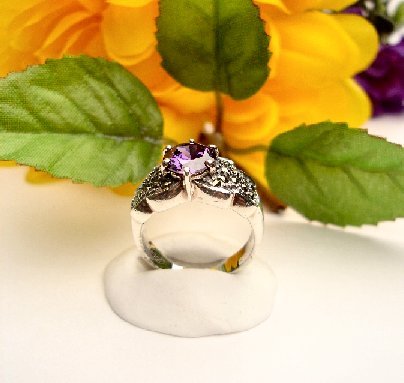 R0075 - RING PURPLE AMETHYST CUBIC ZIRCONIA (FREE SHIPPING)