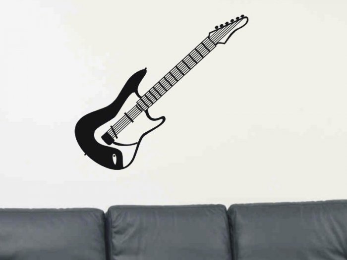 Electric Guitar wall decal living room or family room room decor