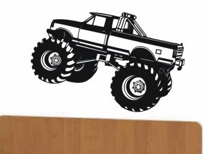 wall decal monster truck for kids bed room wall