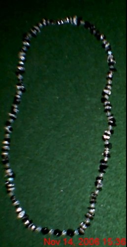 Black Sandstone & Clear Quartz Crystal Necklace