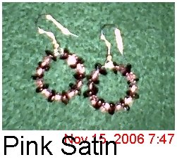 Garnet & Pink Satin Hoops