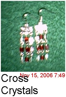 Red Cross Crystal Ear Rings