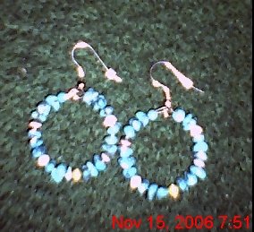 Large Turquoise & Cat Eye Hoops