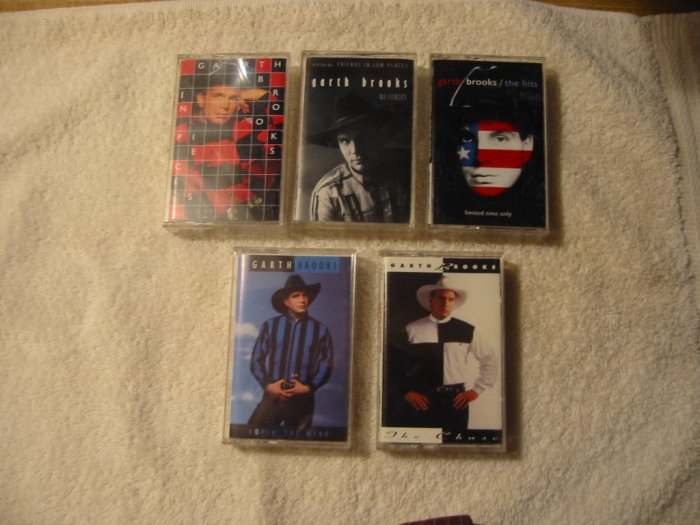 Set of five Garth Brooks cassetts (sold as set only)