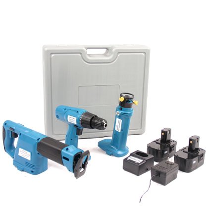 18v Cordless Combo Tool Kit With 2 Batteries (3 Pcs)