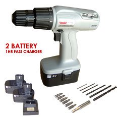 18v Cordless Drill Gray With 2 Battery
