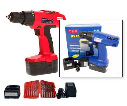 18v Cordless Drill With Free Hss Drill Bit Set