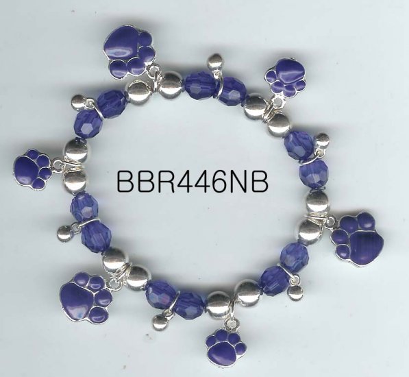 Blue Paw Print Bracelet