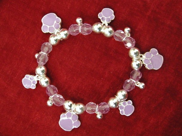 Purple Paw Print Bracelet