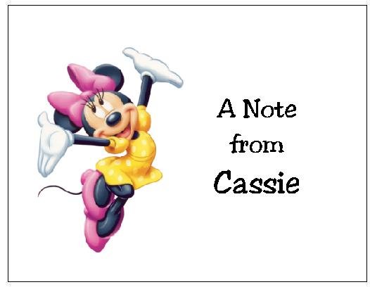 8 Personalized Minnie Mouse Thank You Cards / Note Cards
