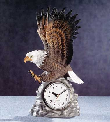 Beautiful Porcelain Eagle Clock NEW NIB