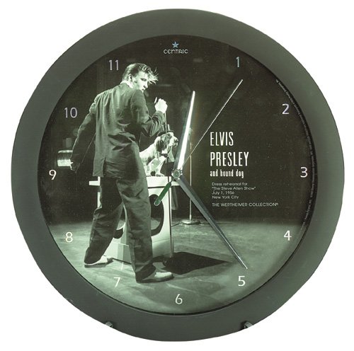 Elvis Presley And Hound Dog Clock NEW NIB