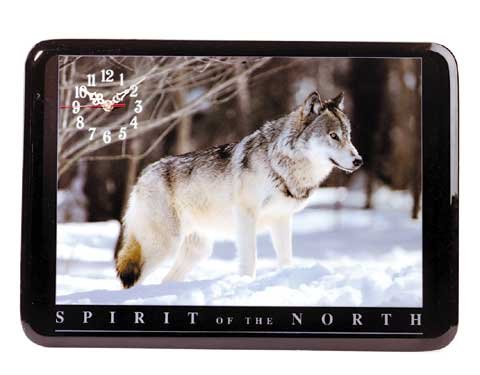 Beautiful Timber Wolf Clock NEW NIB