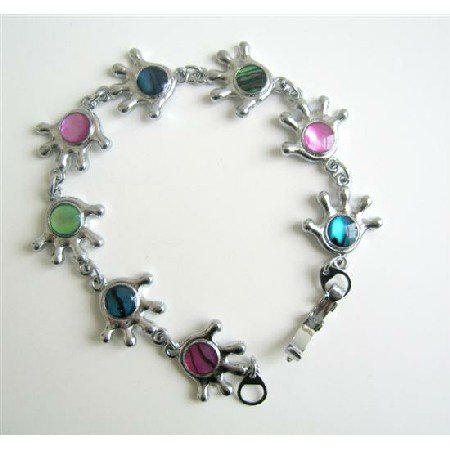 Multi Abalone Shell Bracelet Abalone Beads Embedded In Hands Bracelet