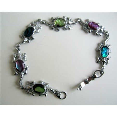 Turtle Charm Abalone Shell Bracelet