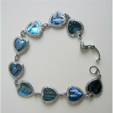 Heart Abalone Shell Bracelet Valentine Jewely Bracelet