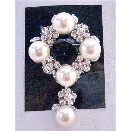 B256 Bridal Wedding Brooch Cake Brooch Pearls