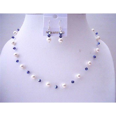 BRD527 Ab Voilet Swarovski Crystals w/ Genuine Swarovski White Pearls Custom