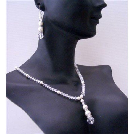 BRD473 Custom Bridal Flower Girl Bridemaides Swarovski Clear Crystals White Pearls