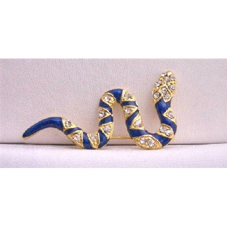 B248 Snake Brooch Colorful Animal Brooch Decorated w/ Cubic Zircon Brooch