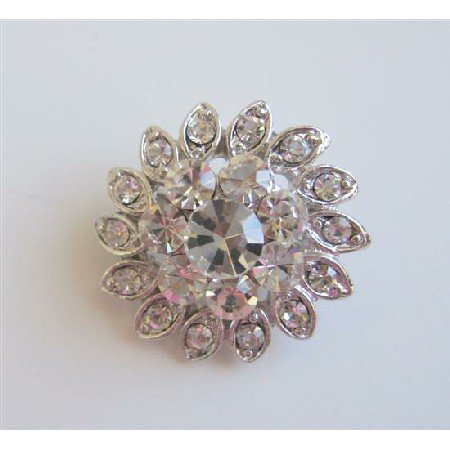 B150 Simulated Diamond Brooch Sparkling Brooch Silver Casting Pin Brooch