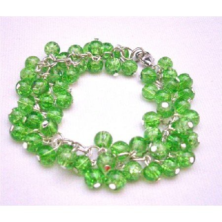 TB674 Peridot Bracelet Cat Eye Peridot Bracelet