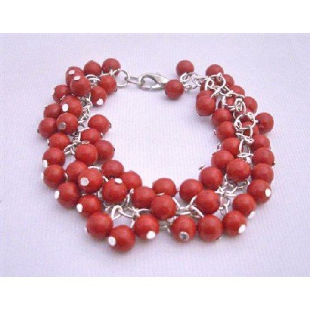 TB663 Tiny Coral Beads Bracelet Multi Coral Beads In Beautiful Gorgeous Bracelet