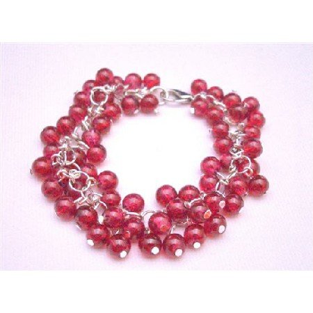 TB673 Fashionable Stylish Red Beads Bracelet