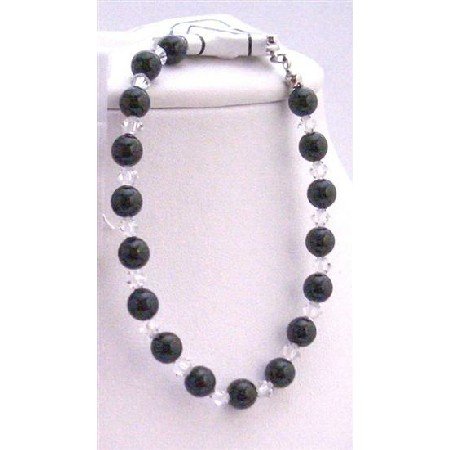 TB648 Mystic Pearls Bracelet w/ Clear Crystals Bracelet Genuine Swarovski Crystals & Pearls Jewlery