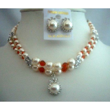 BRD281 Bridal Jewelry - Wedding Jewelry - Bridal Party Jewelry Double Stranded Genuine Pearls